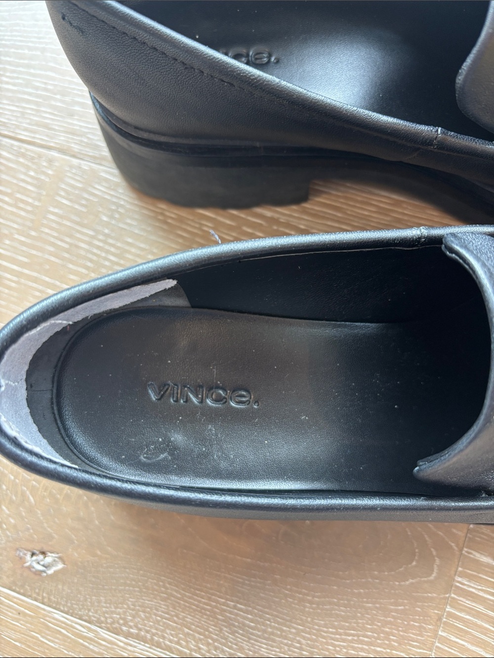 Vince Black Leather Penny Loafers - Picture 2 of 6
